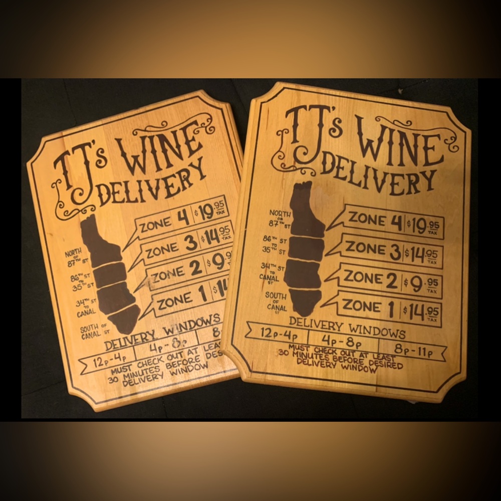 1 Vintage Wooden Hand-painted AUTHENTIC NYC Trader Joe’s wine store wall hanging
